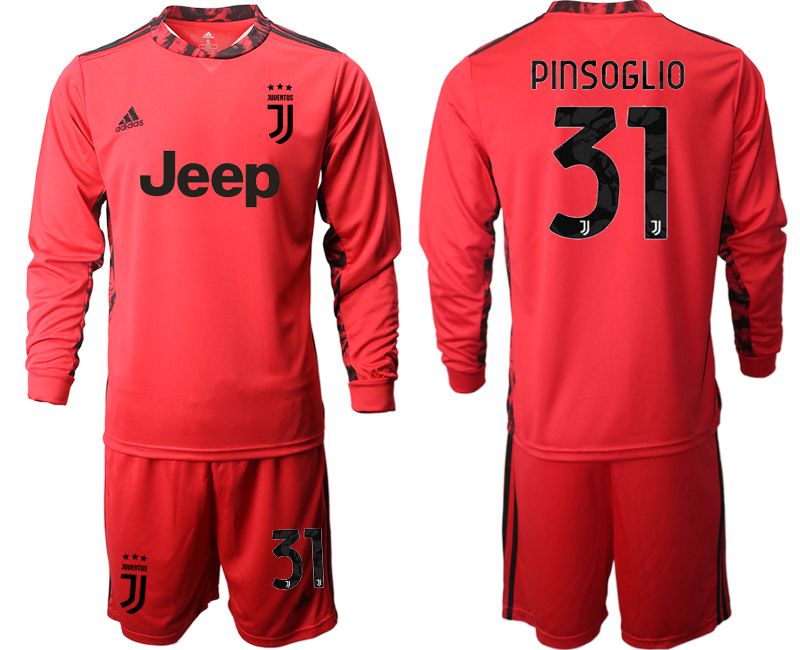 Men 2020-2021 club Juventus FC red goalkeeper long sleeve #31 Soccer Jerseys->juventus jersey->Soccer Club Jersey